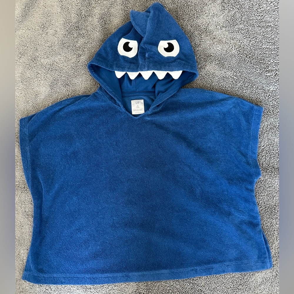 Gap Toddler Towel Terry Shark Swim Coverup - Blue - 4T